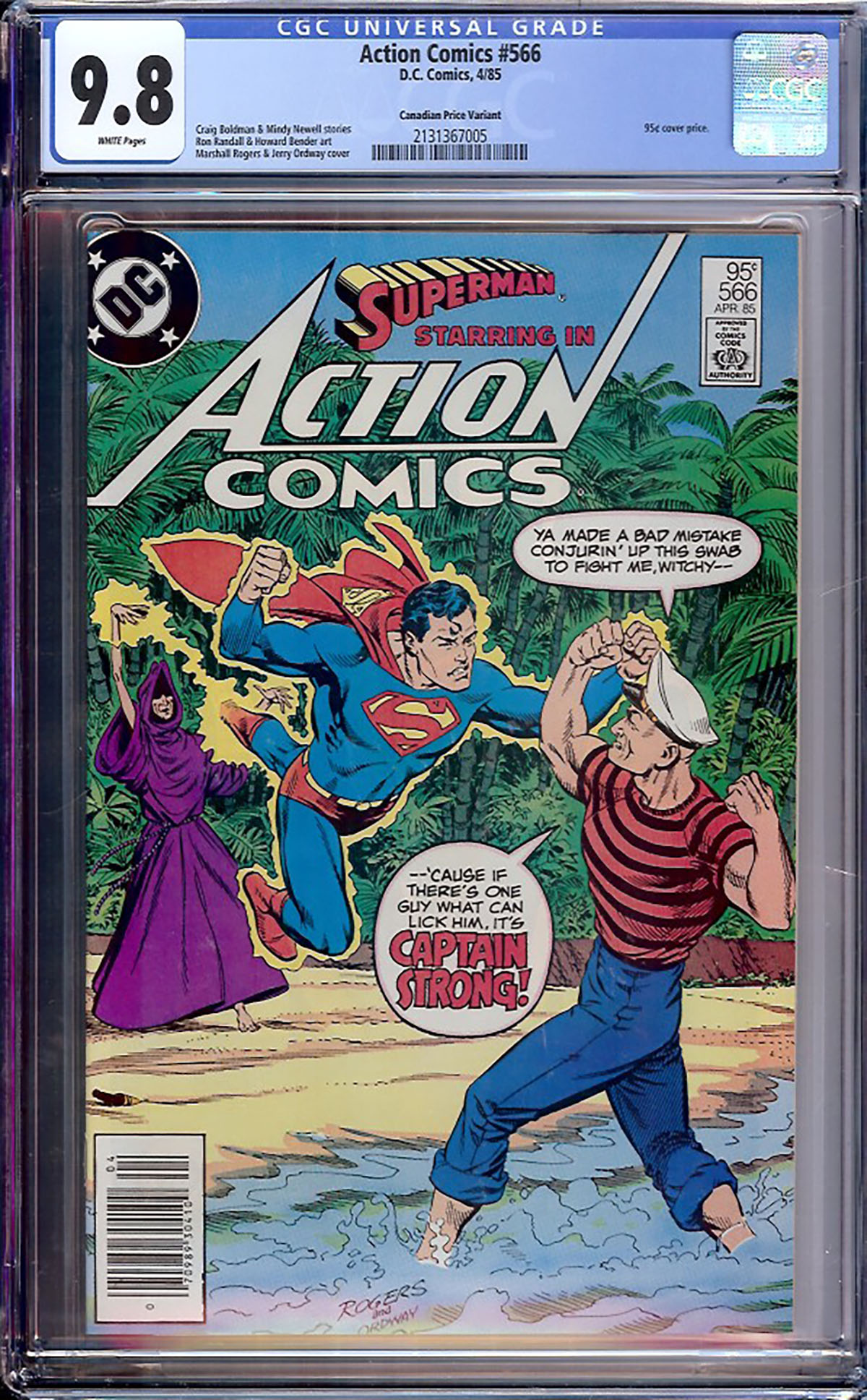 Action Comics #566 CGC 9.8 w Canadian Price Variant
