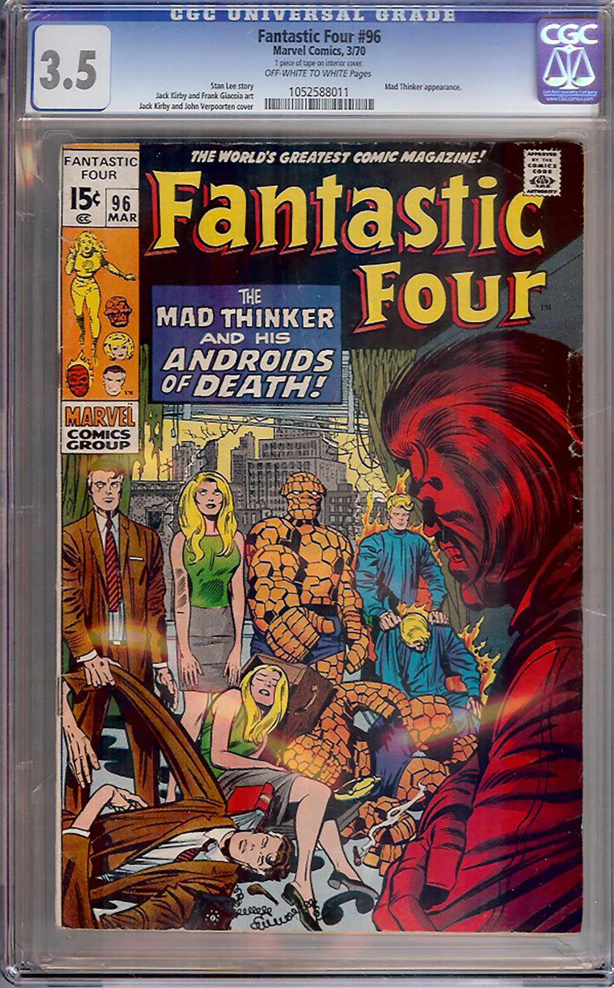 Fantastic Four #96 CGC 3.5 ow/w