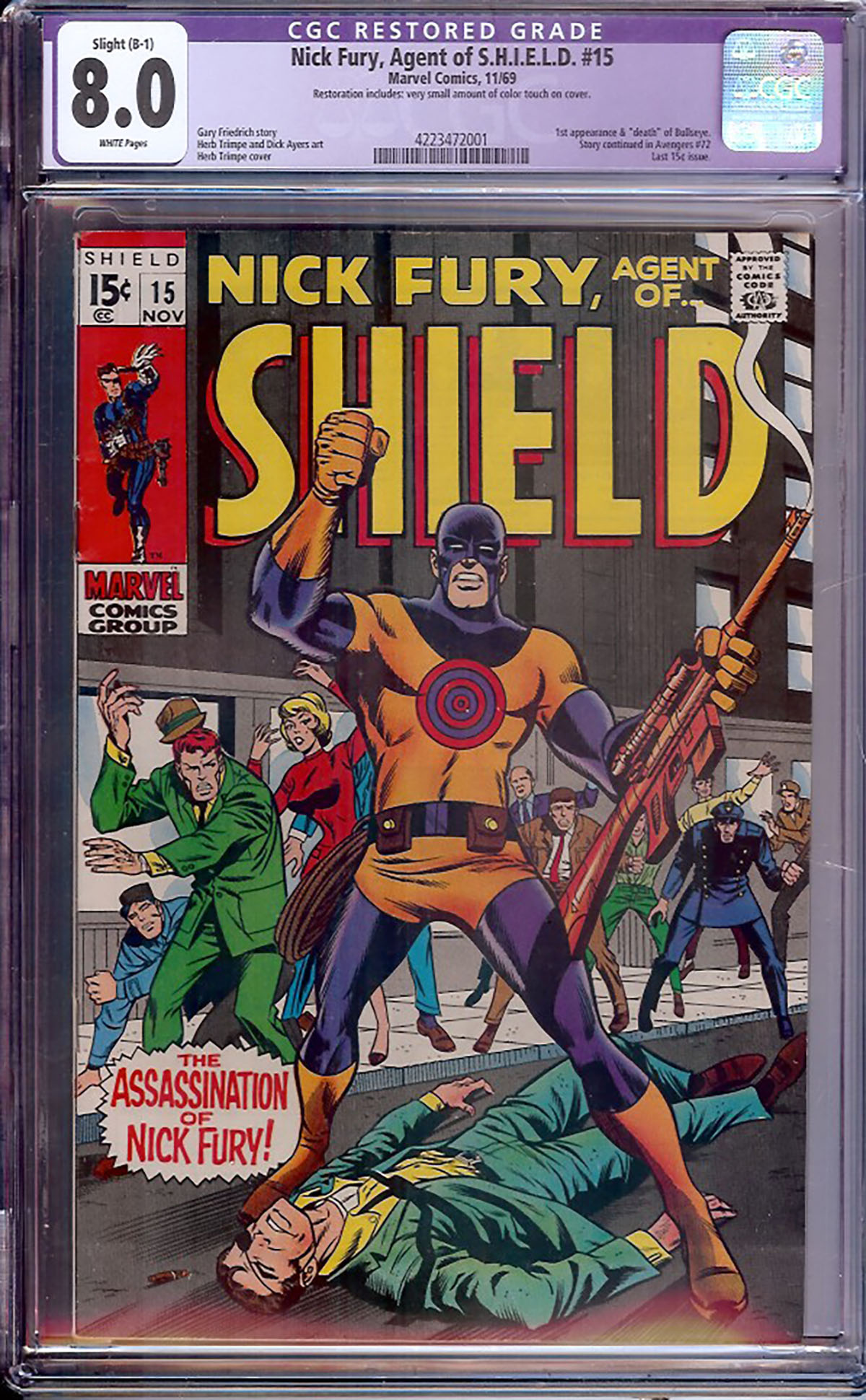 Nick Fury, Agent of SHIELD #15 CGC 8.0 w