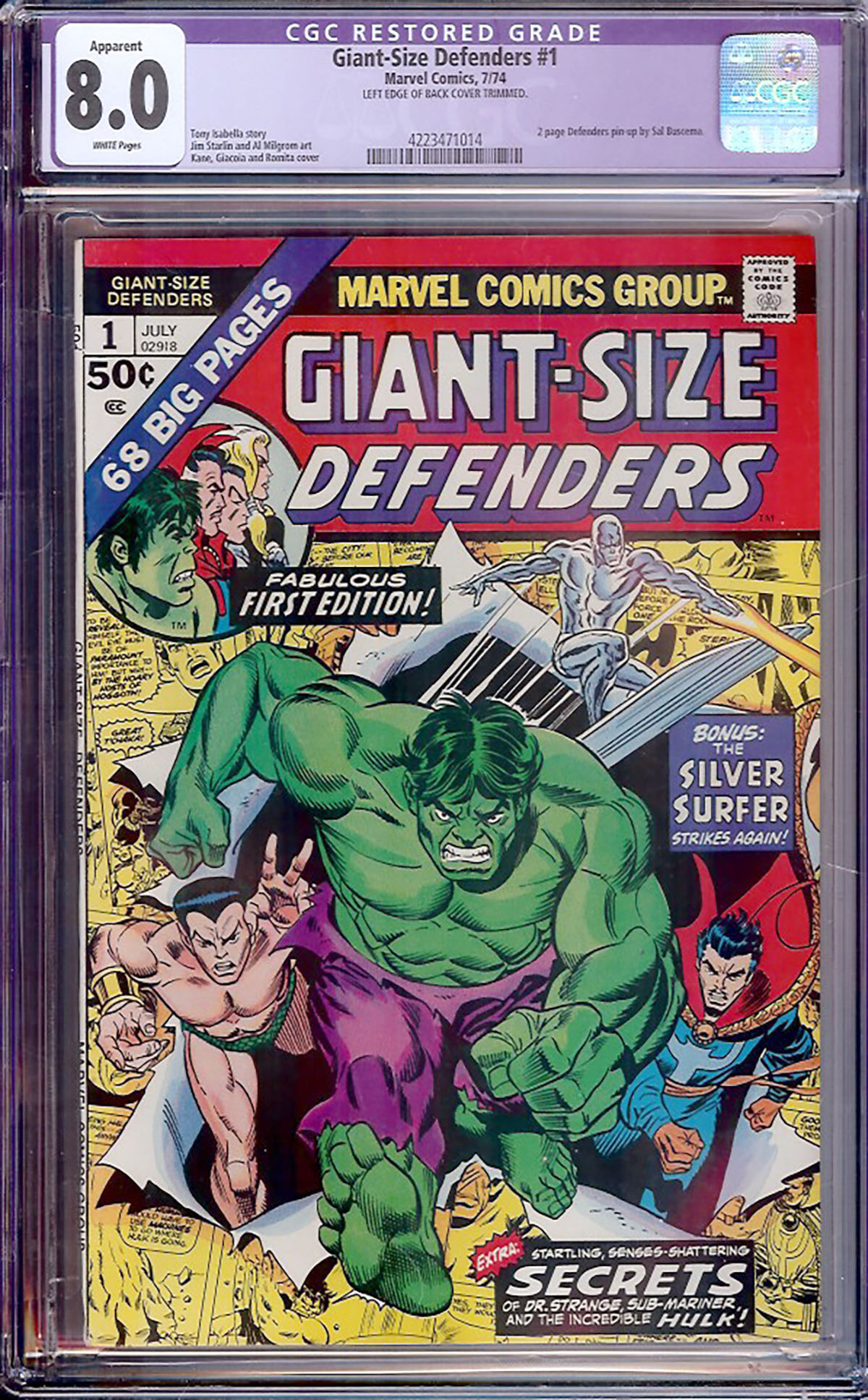 Giant-Size Defenders #1 CGC 8.0 w