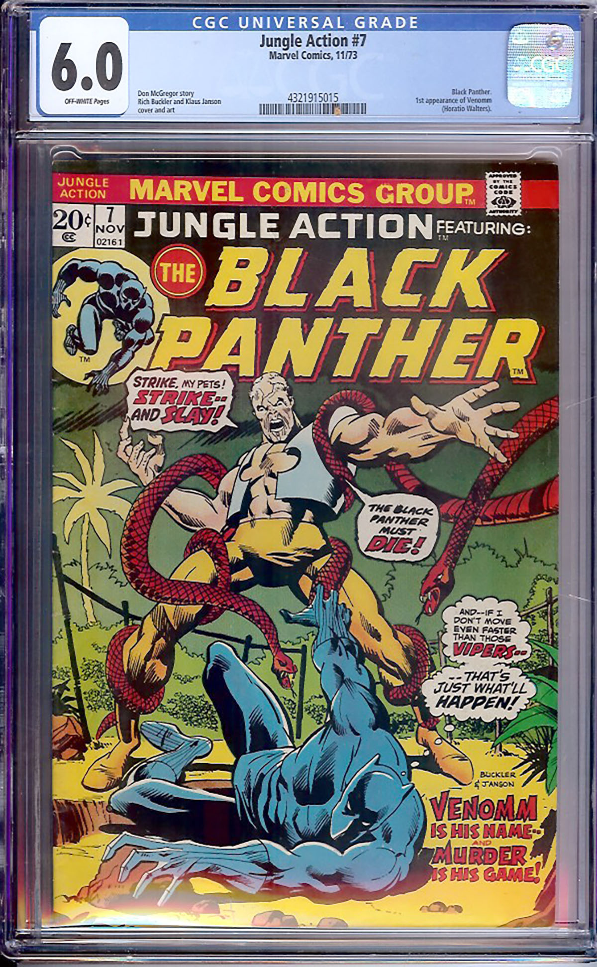 Jungle Action #7 CGC 6.0 ow