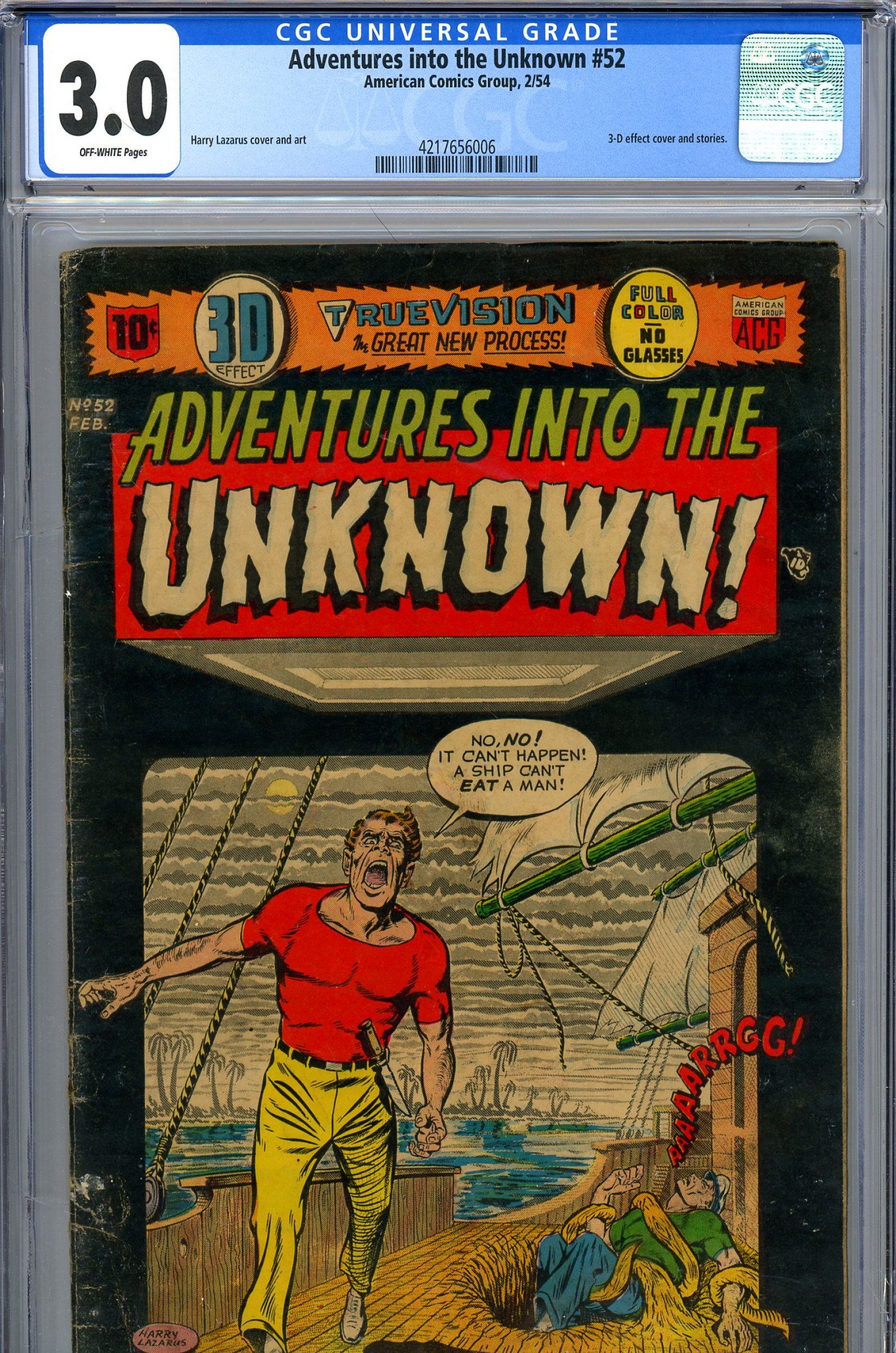 Adventures into the Unknown #52 CGC 3.0 ow