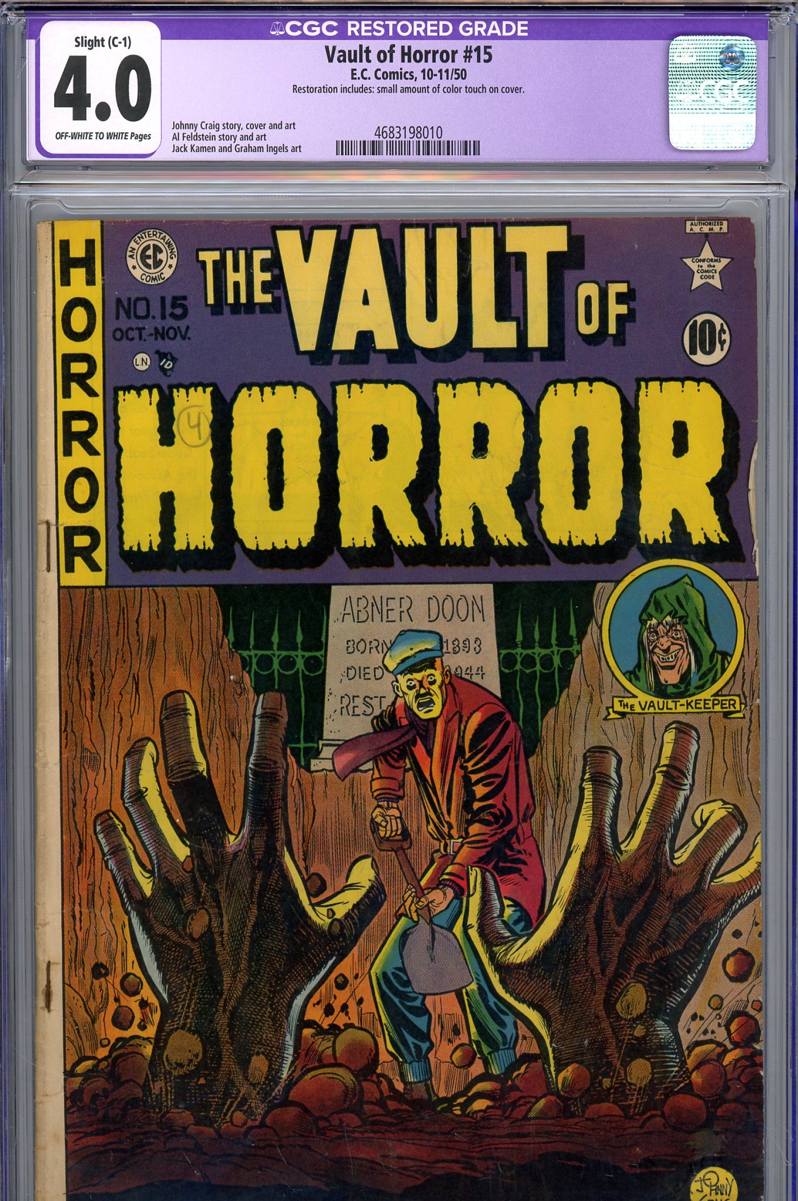 Vault of Horror #15 CGC 4.0 ow/w