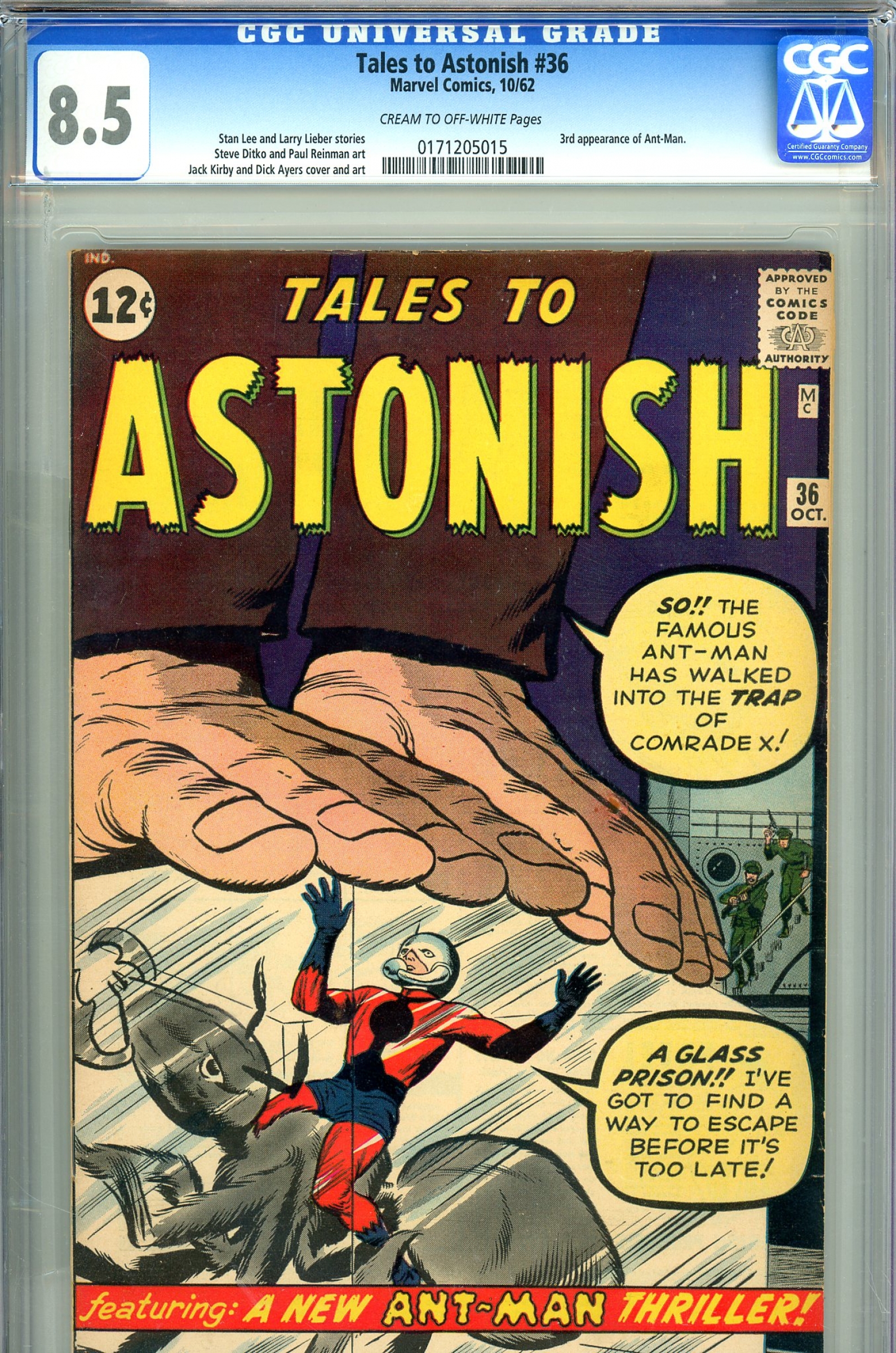Tales to Astonish #36 CGC 8.5 cr/ow