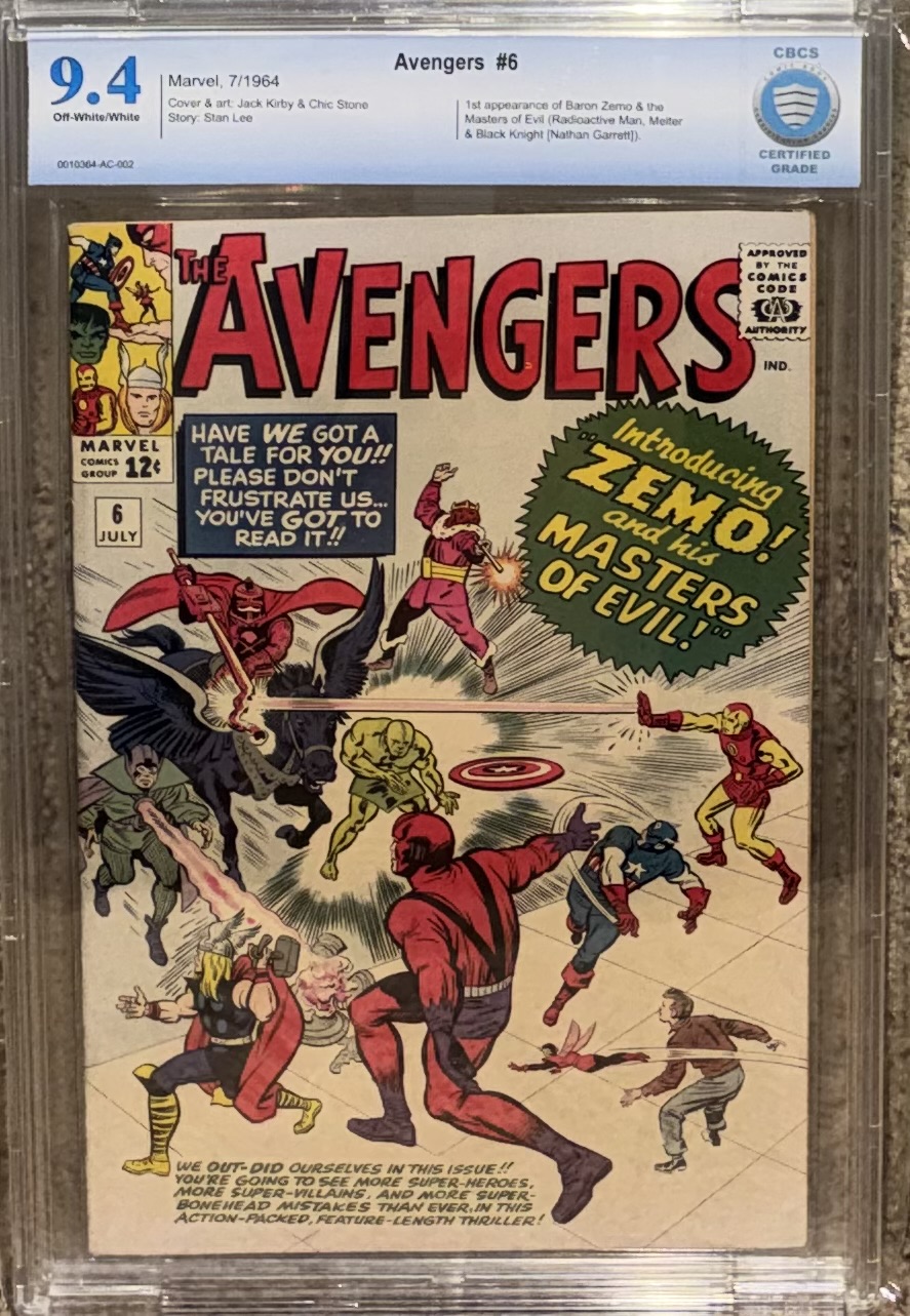 Avengers #6 CBCS 9.4 ow/w