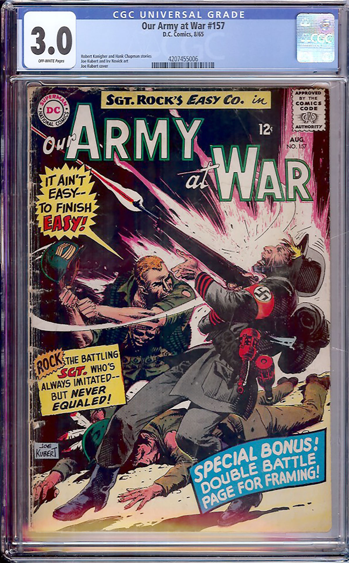Our Army at War #157 CGC 3.0 ow