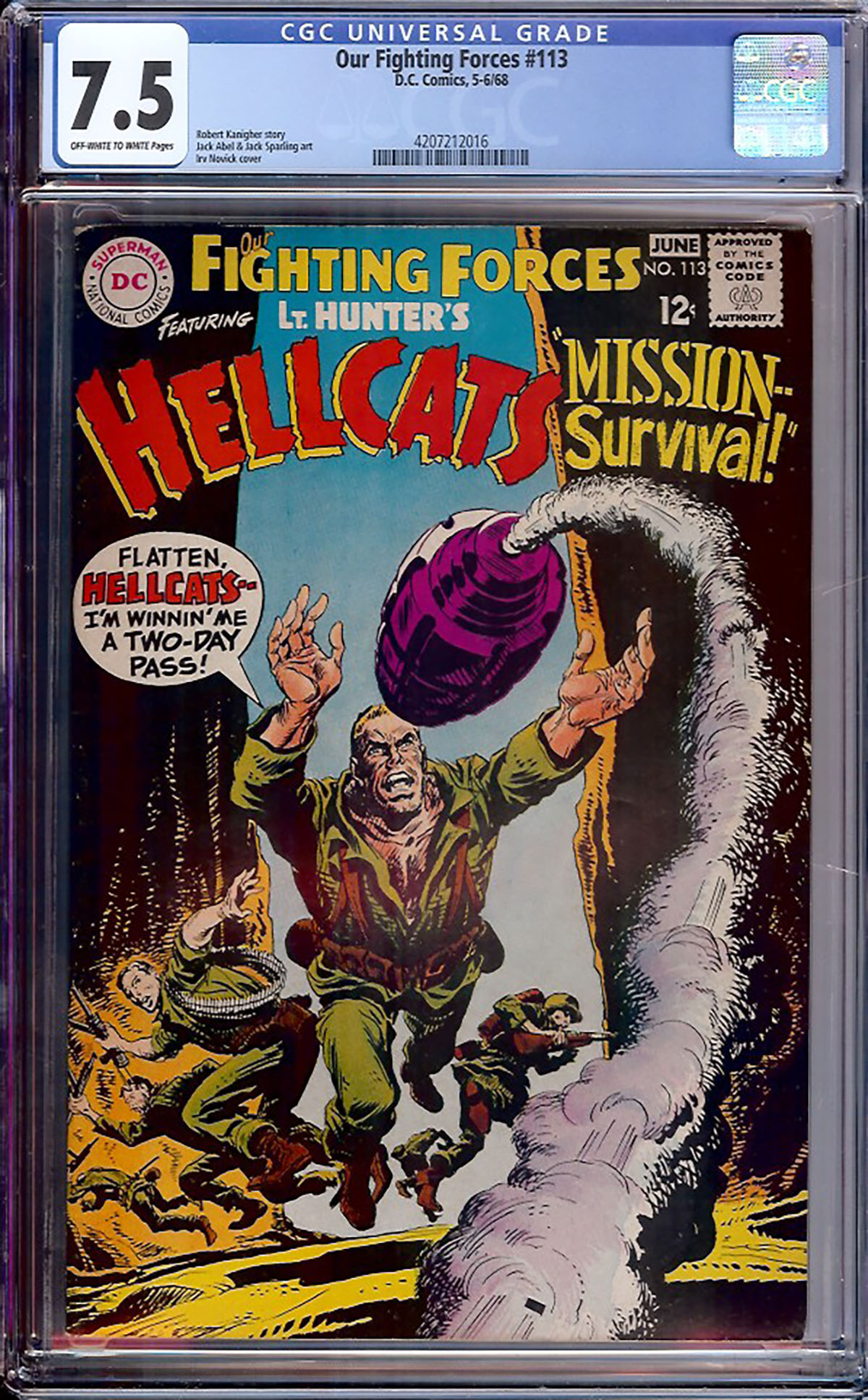 Our Fighting Forces #113 CGC 7.5 ow/w