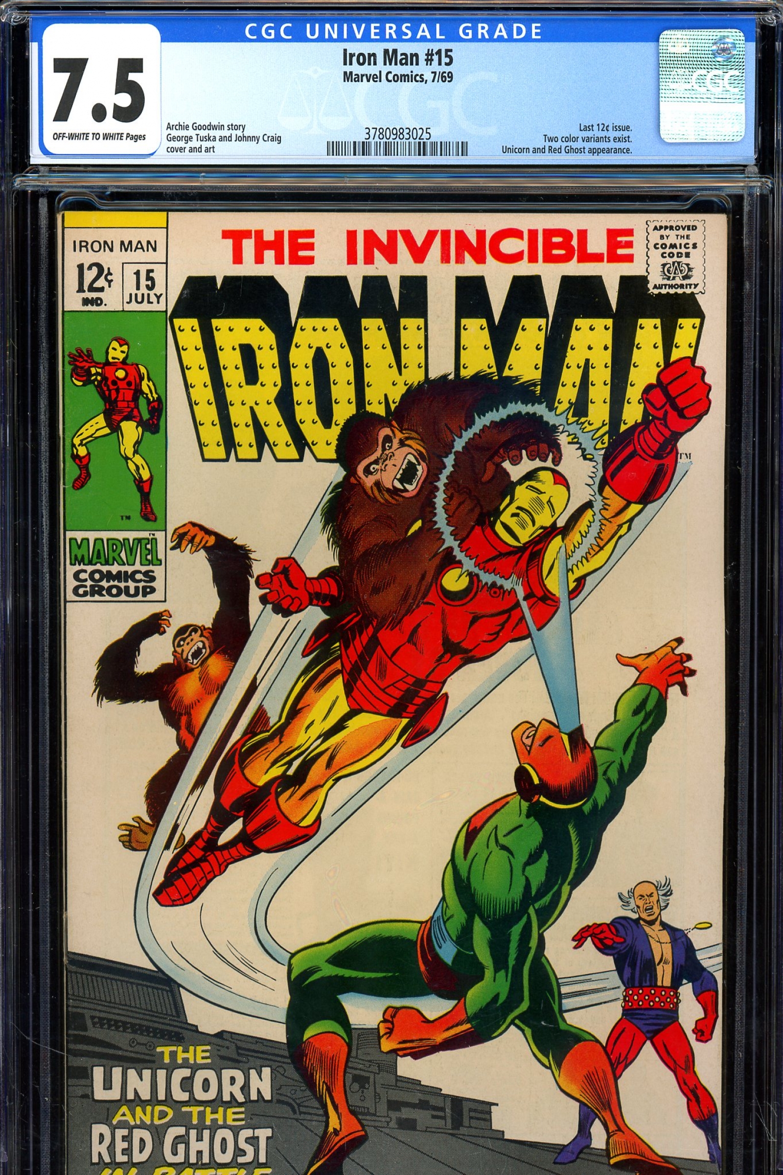 Iron Man #15 CGC 7.5 ow/w