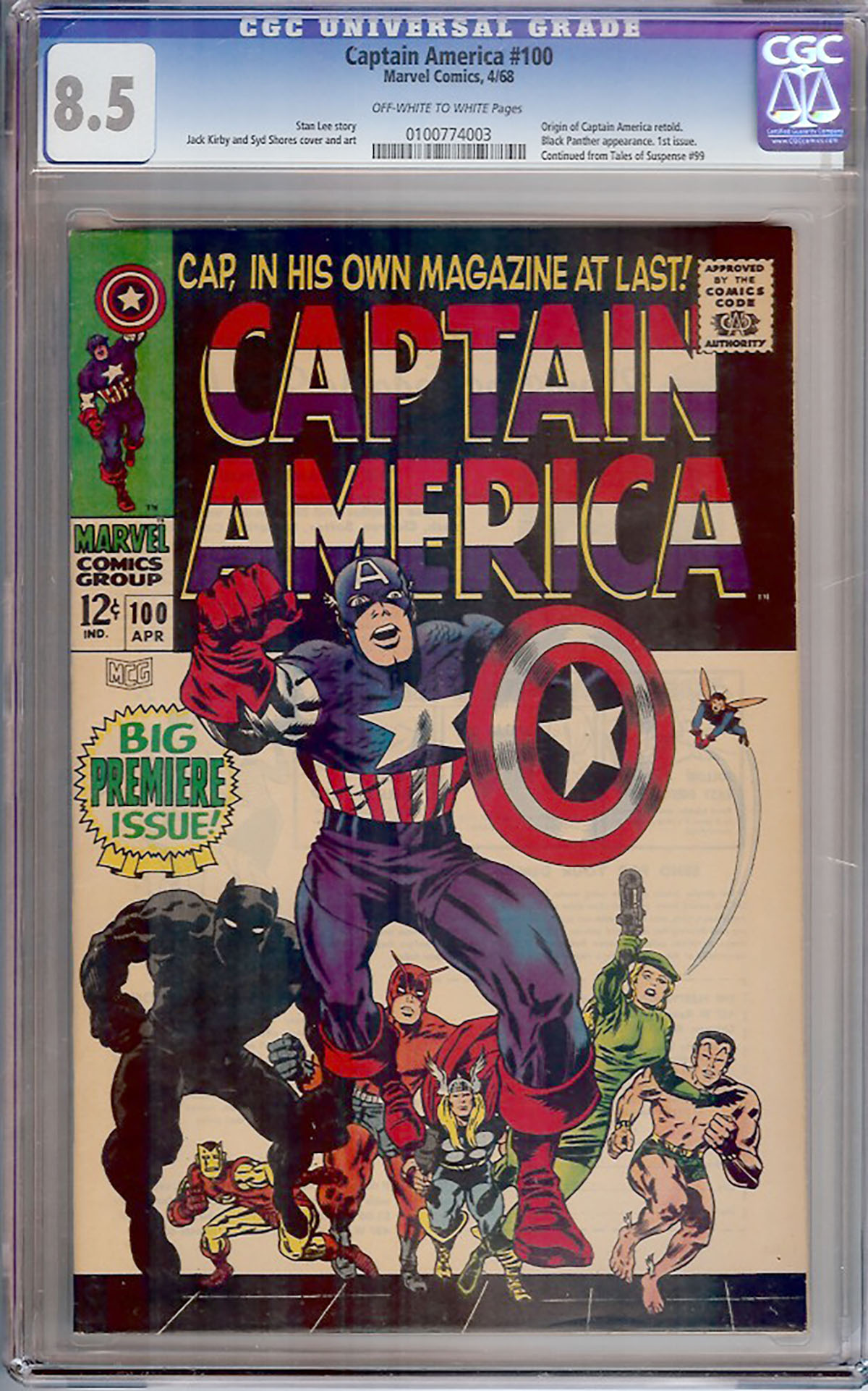 Captain America #100 CGC 8.5 ow/w