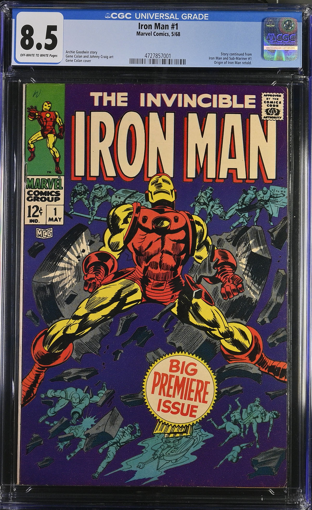 Iron Man #1 CGC 8.5 ow/w