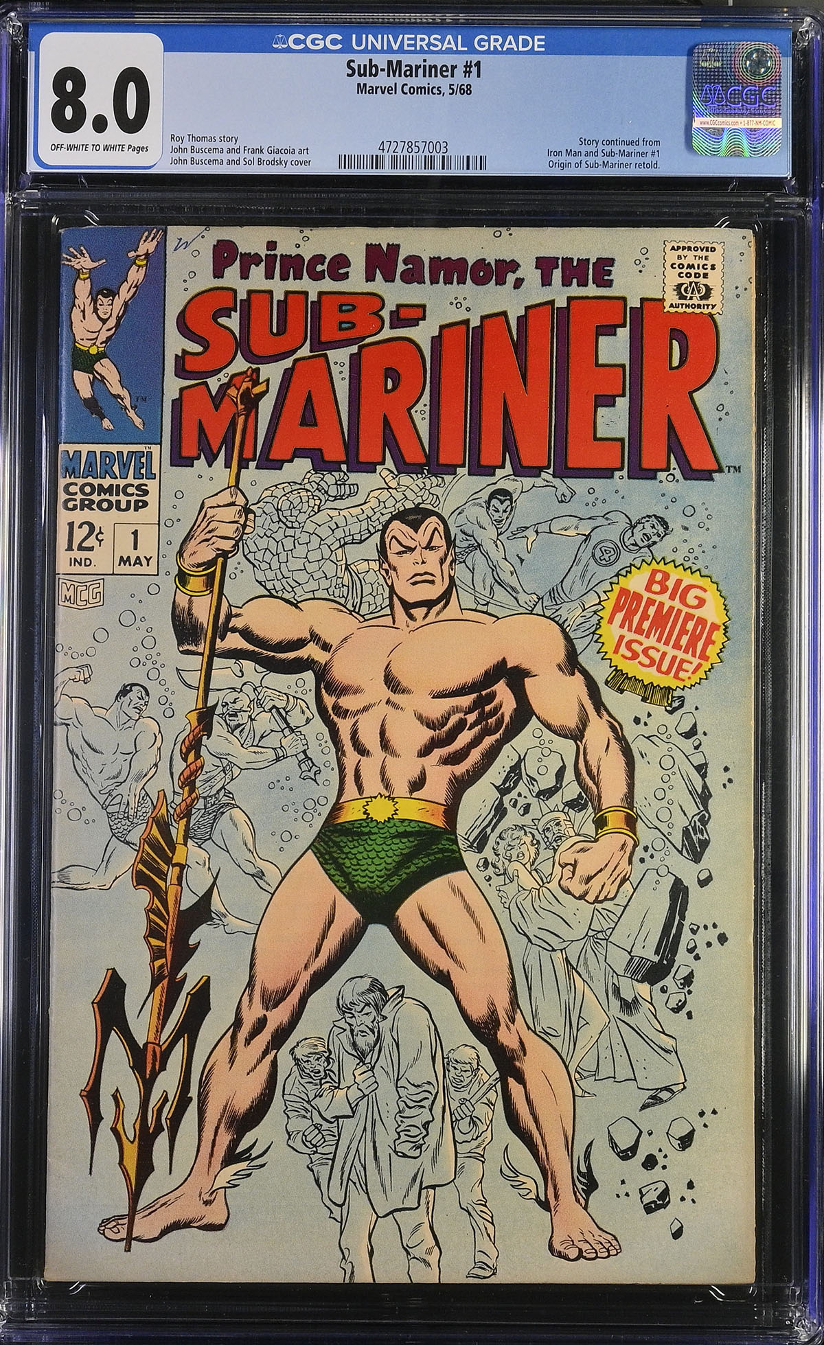 Sub-Mariner #1 CGC 8.0 ow/w