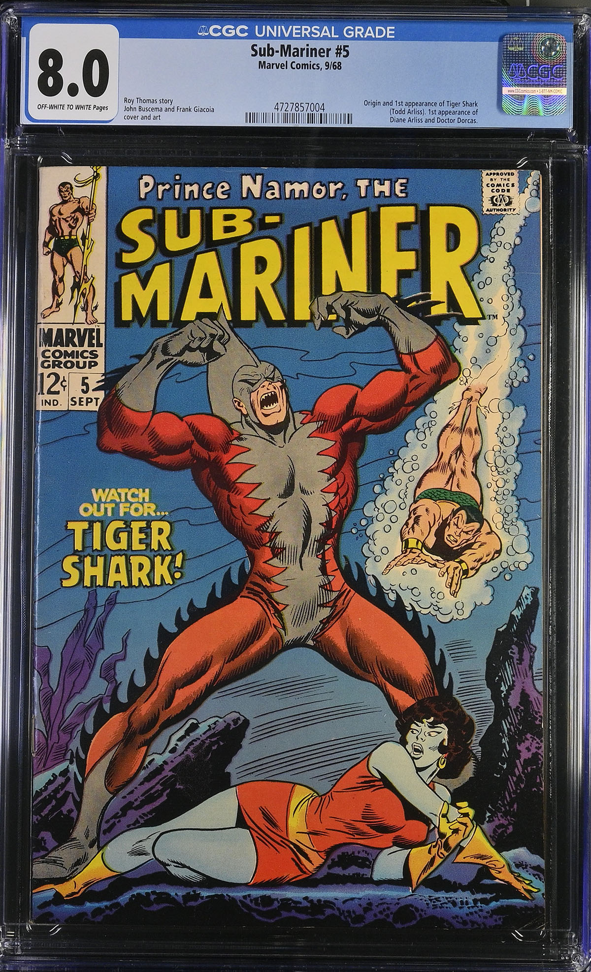 Sub-Mariner #5 CGC 8.0 ow/w
