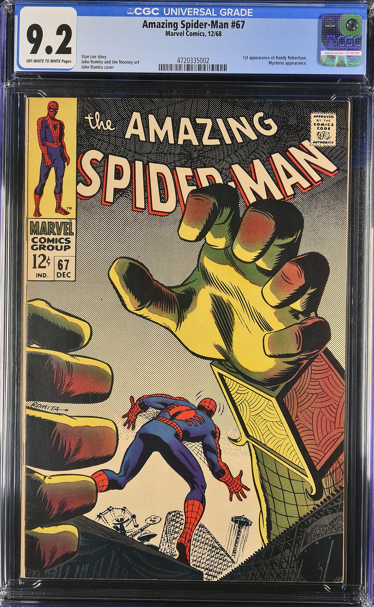 Amazing Spider-Man #67 CGC 9.2 ow/w