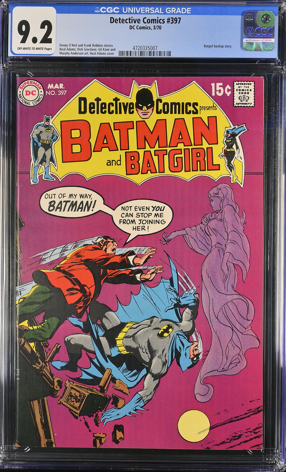 Detective Comics #397 CGC 9.2 ow/w