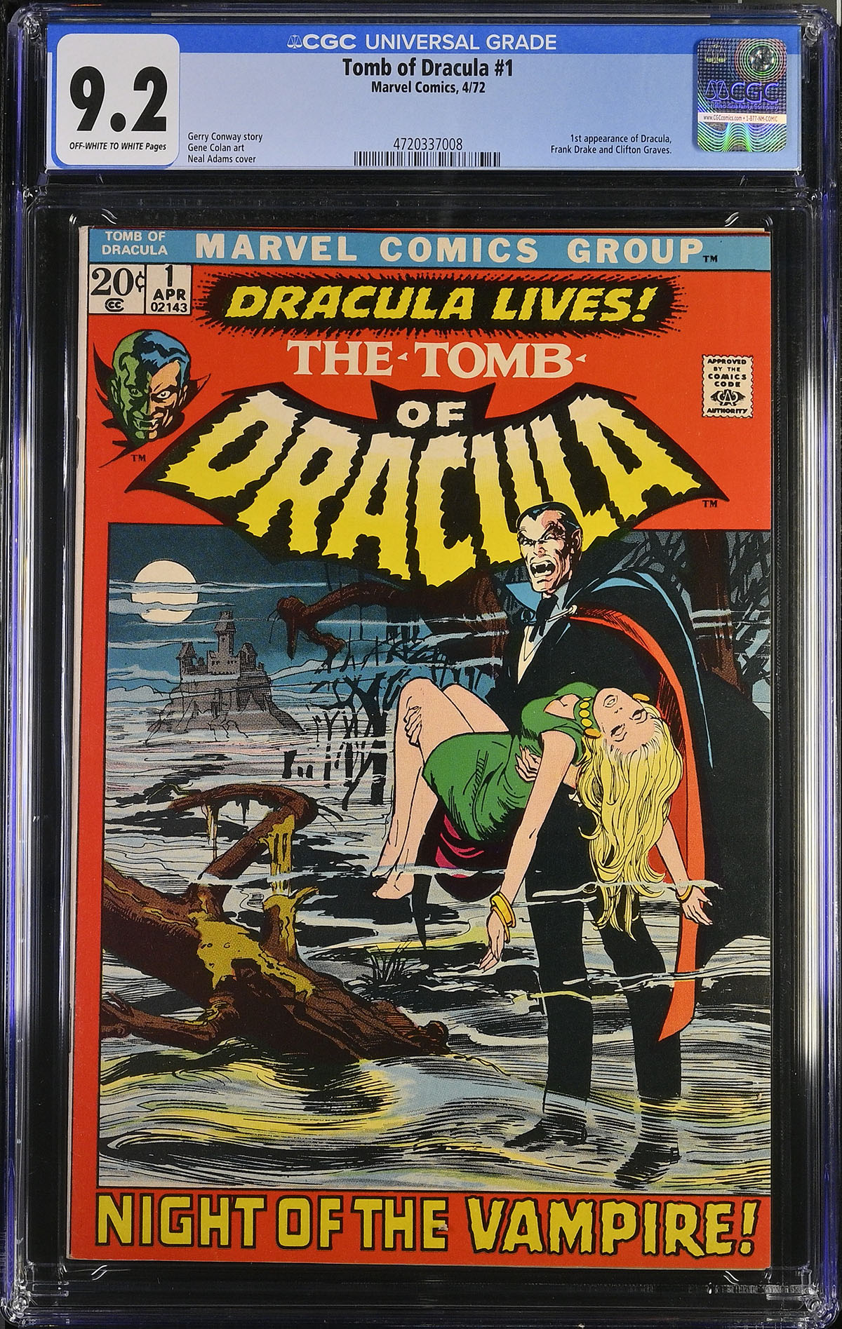 Tomb of Dracula #1 CGC 9.2 ow/w