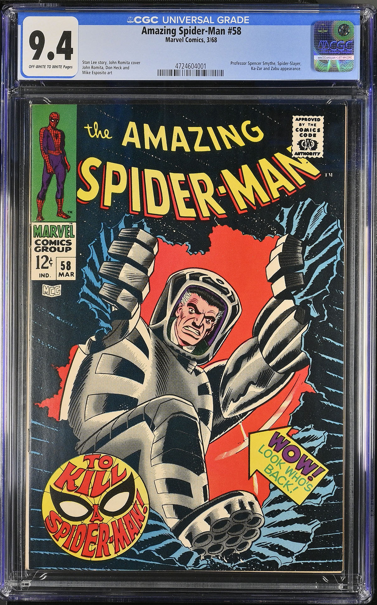 Amazing Spider-Man #58 CGC 9.4 ow/w