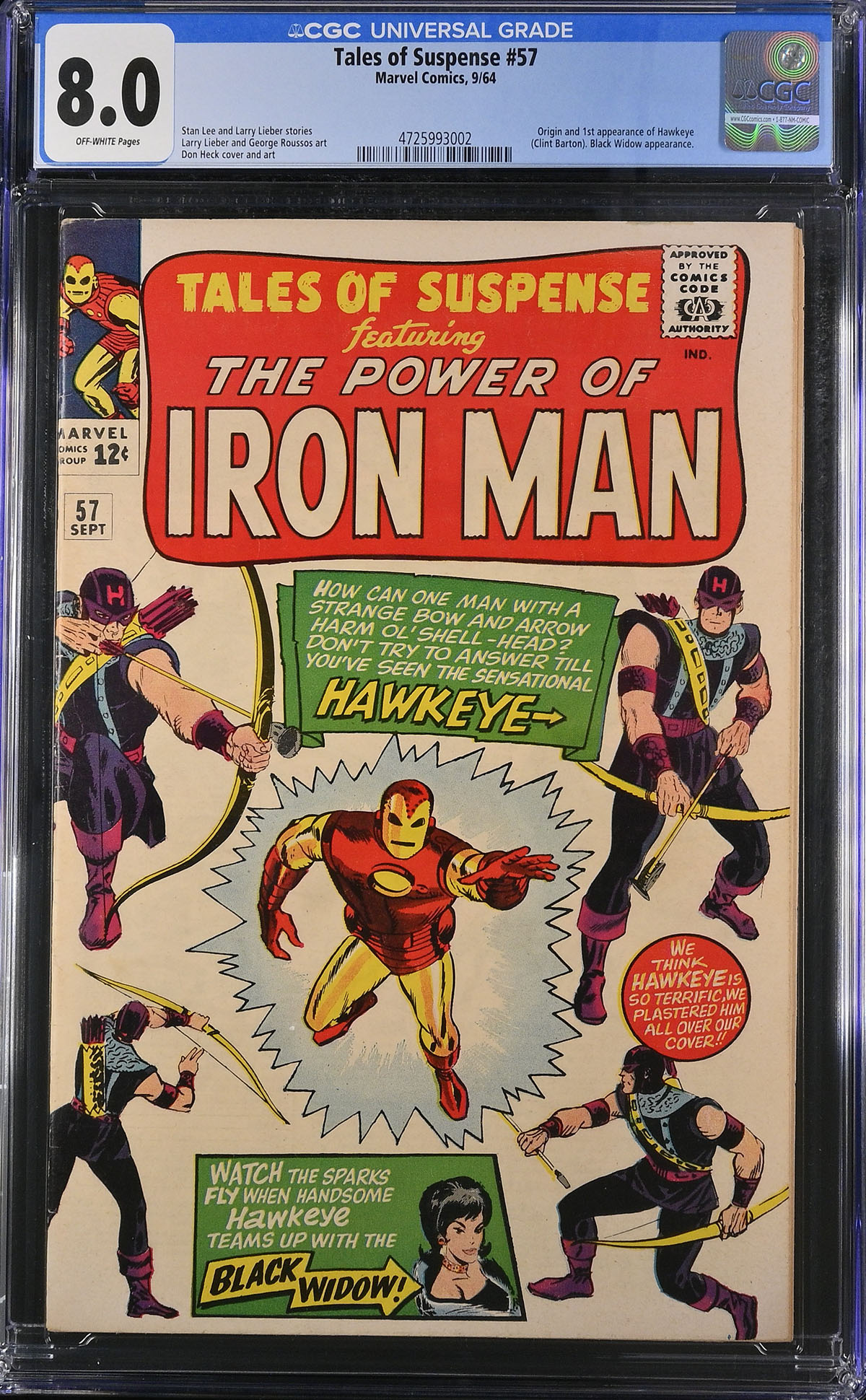 Tales of Suspense #57 CGC 8.0 ow