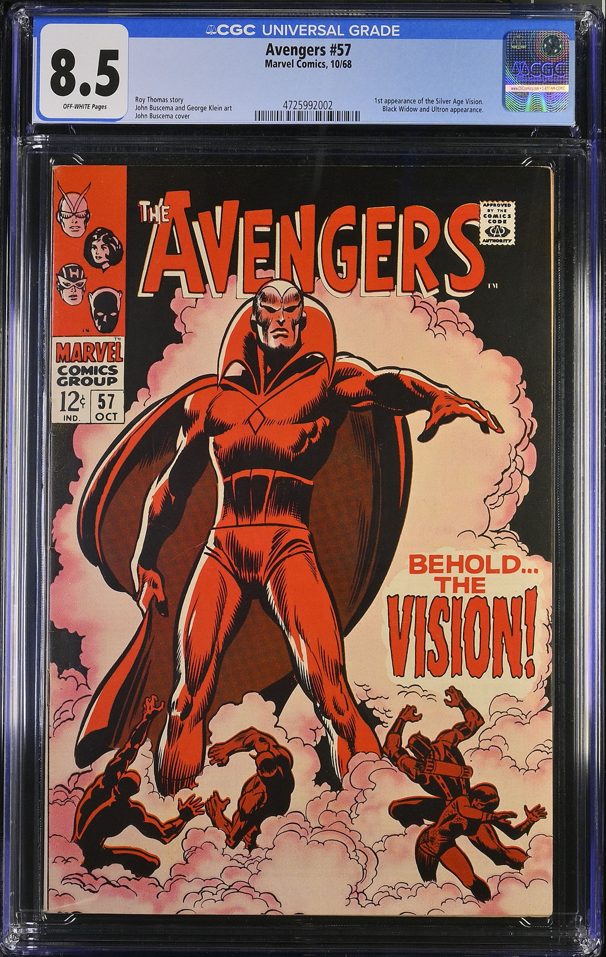 Avengers #57 CGC 8.5 ow