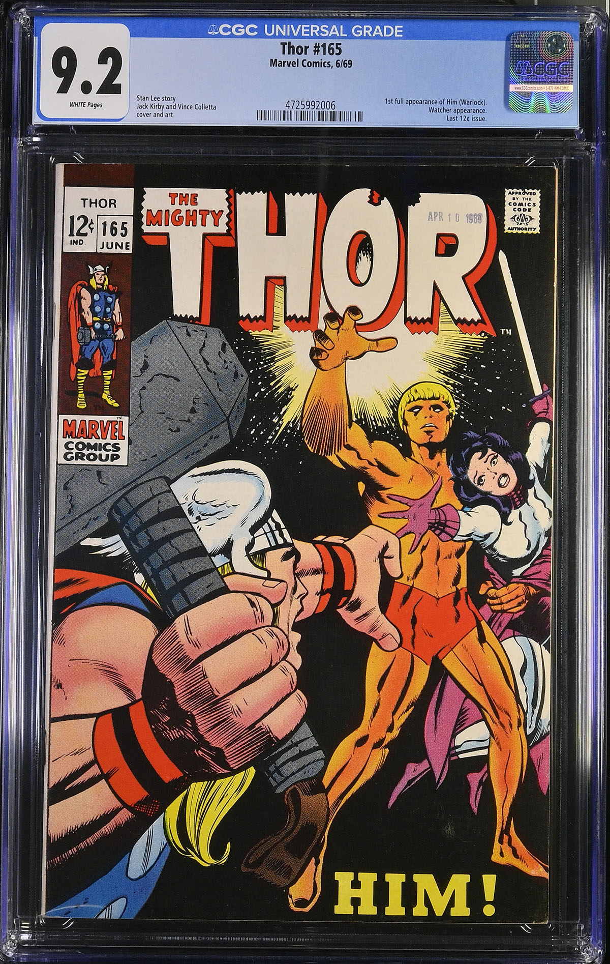 Thor #165 CGC 9.2 w