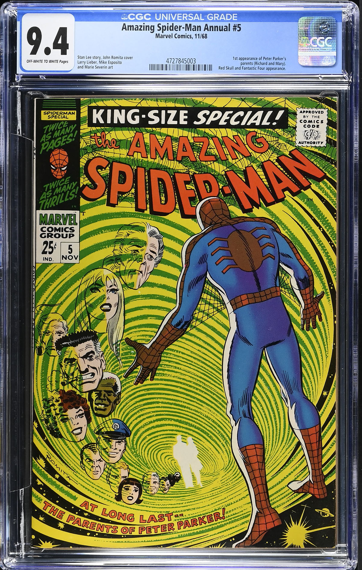 Amazing Spider-Man Annual #5 CGC 9.4 ow/w