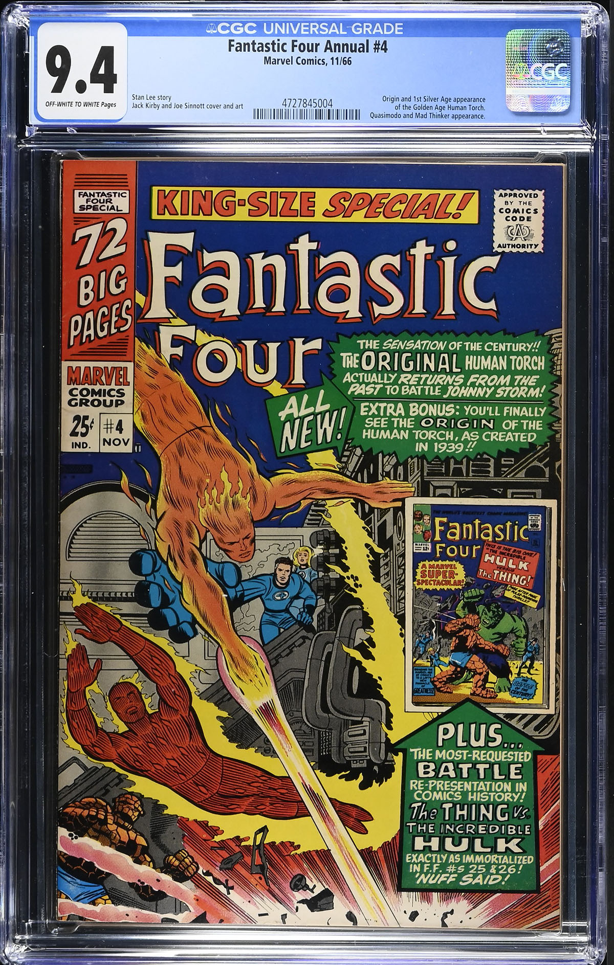 Fantastic Four Annual #4 CGC 9.4 ow/w