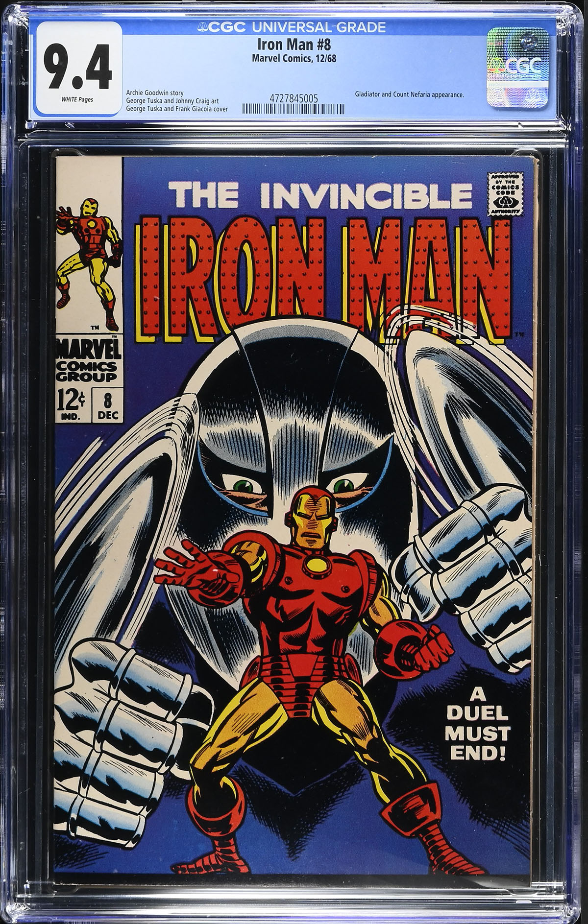 Iron Man #8 CGC 9.4 w