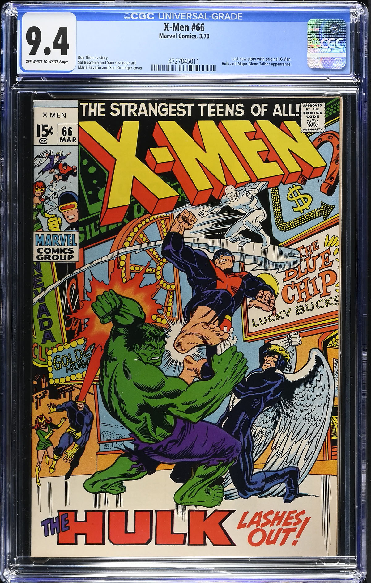 X-Men #66 CGC 9.4 ow/w