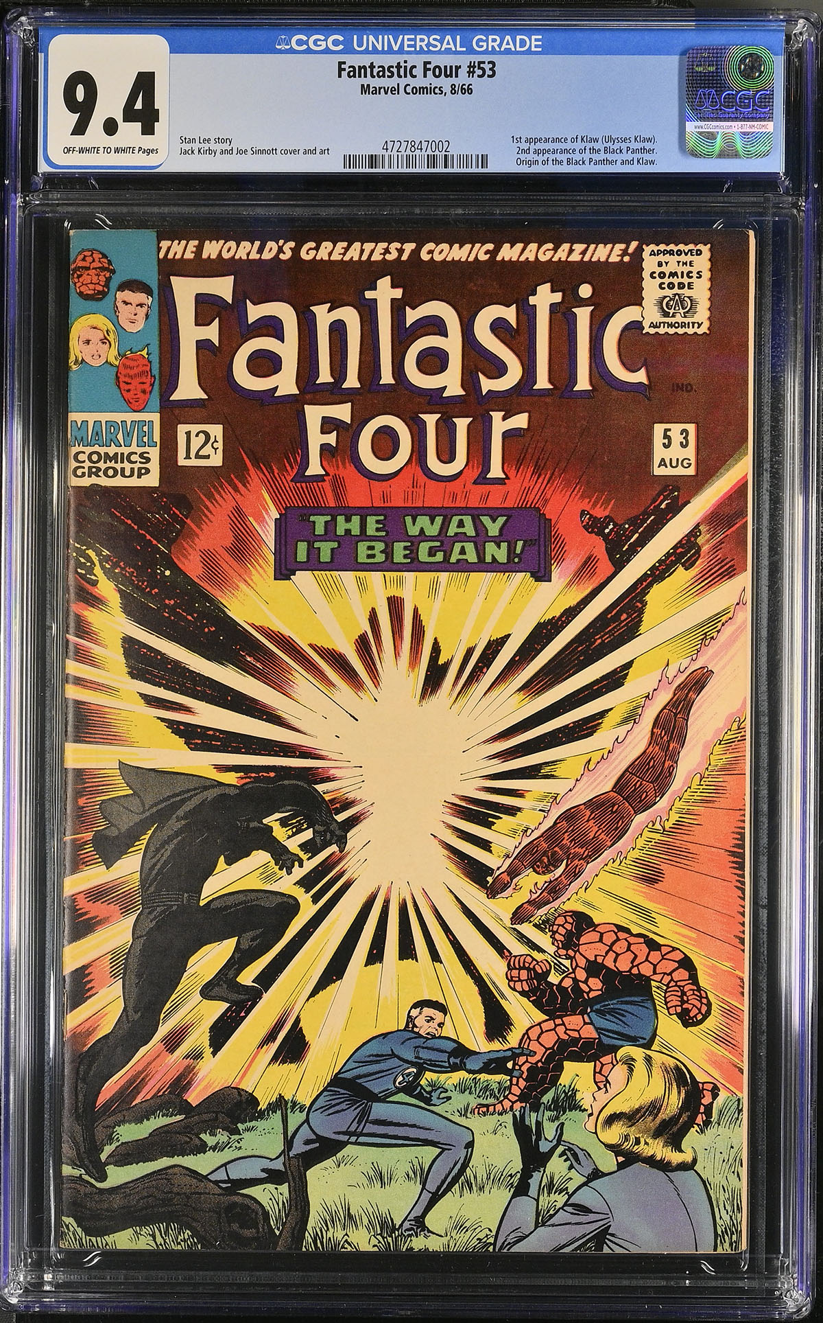 Fantastic Four #53 CGC 9.4 ow/w