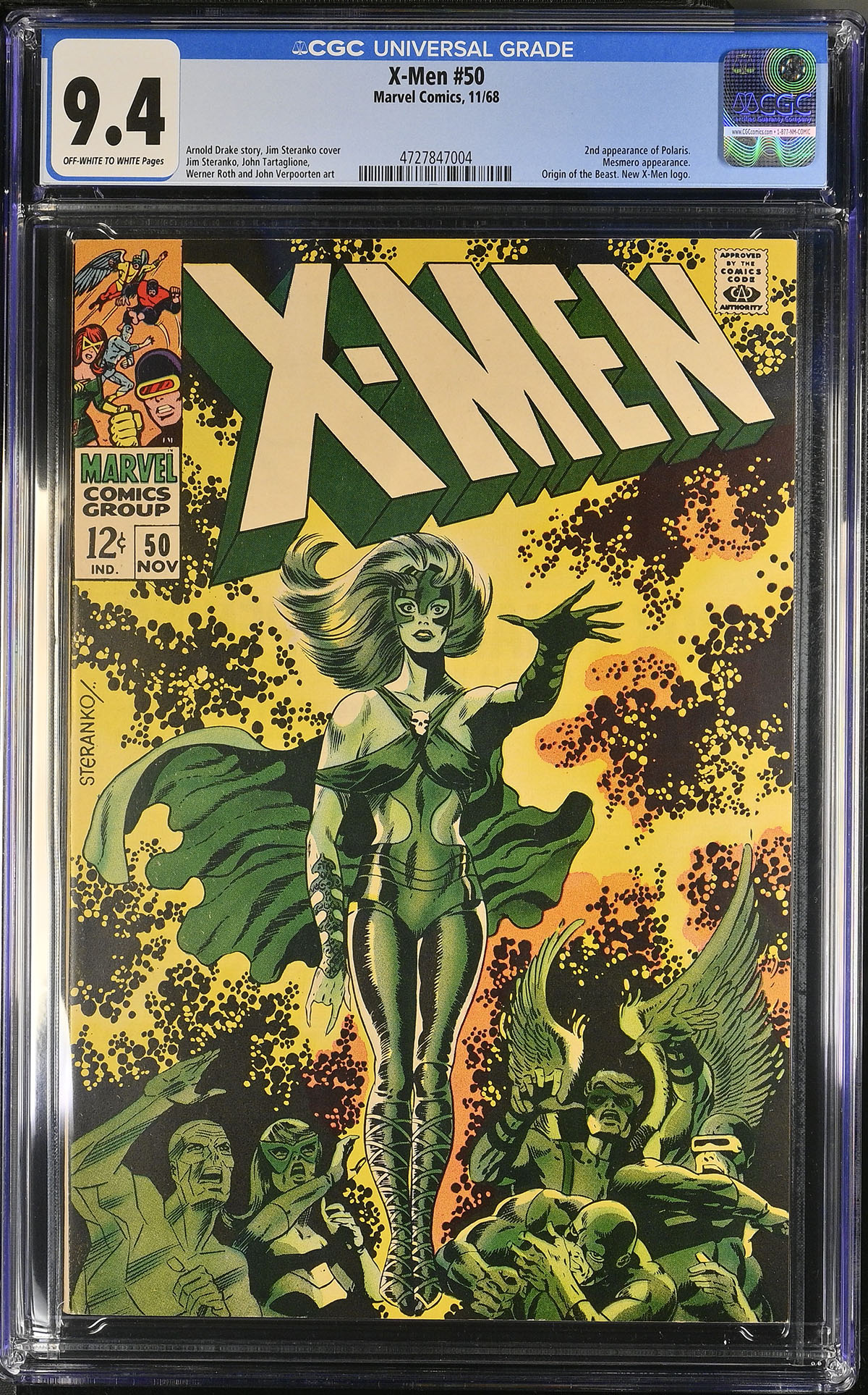 X-Men #50 CGC 9.4 ow/w