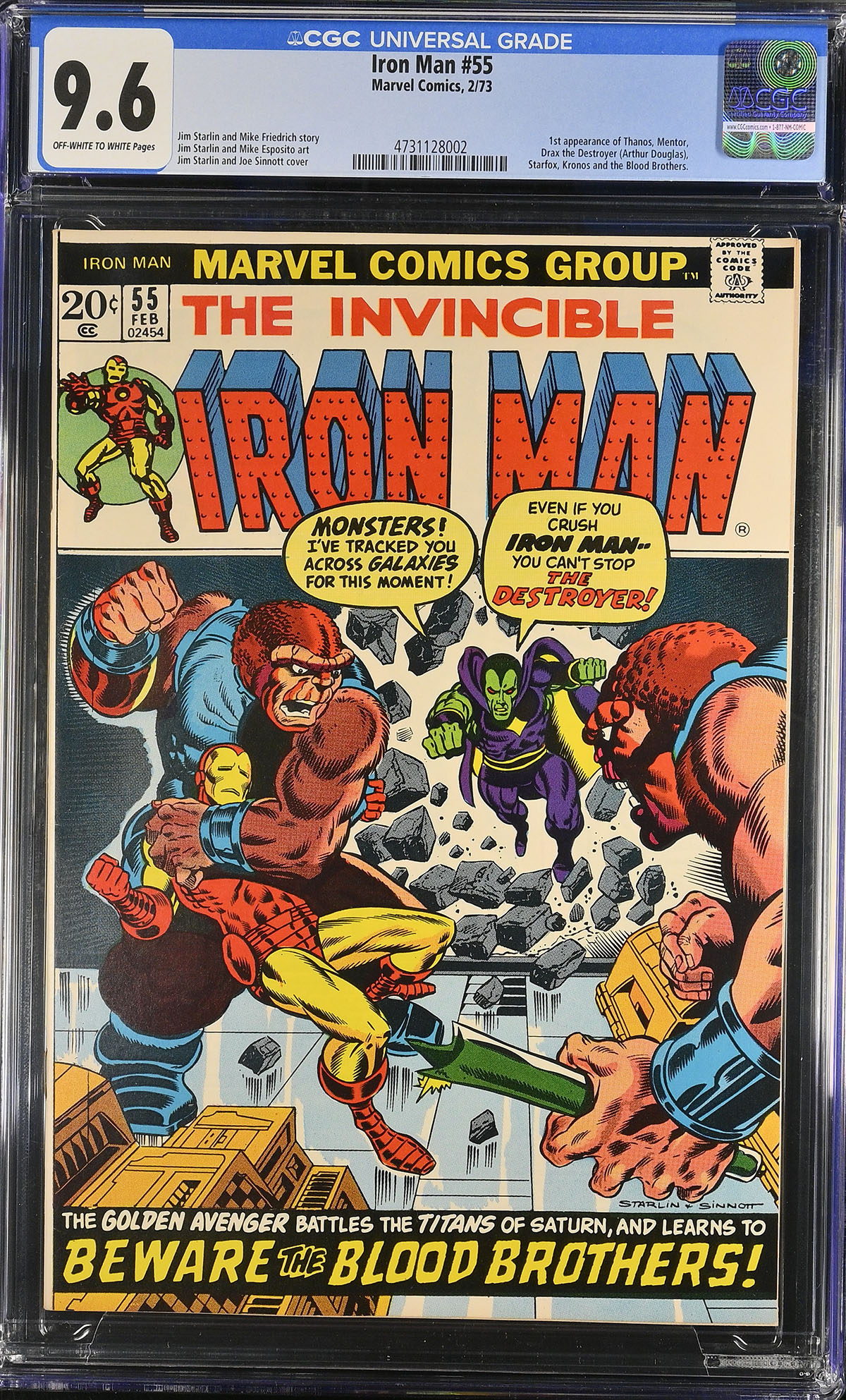 Iron Man #55 CGC 9.6 ow/w