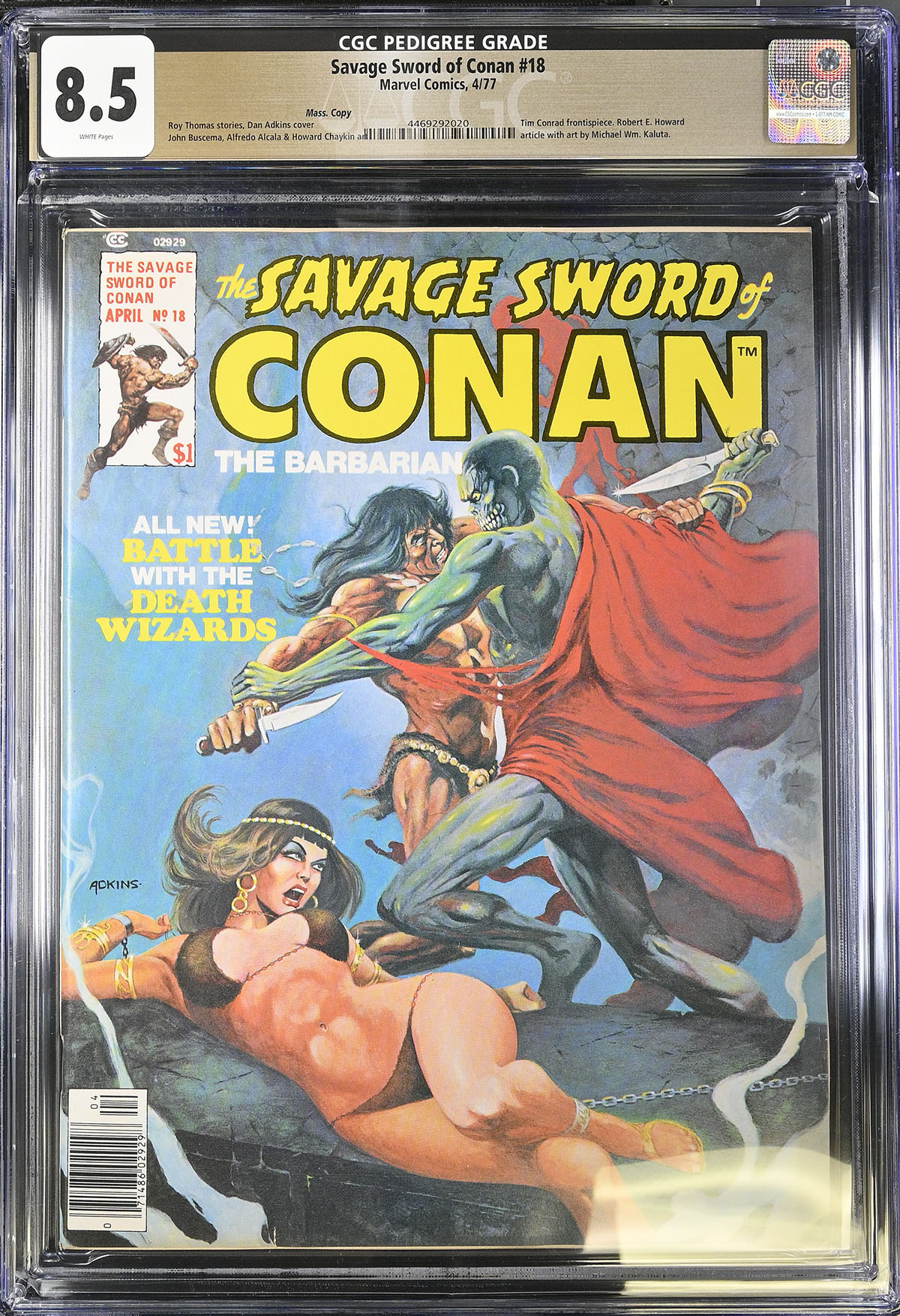 Savage Sword of Conan #19 CGC 8.5 w Mass. Copy