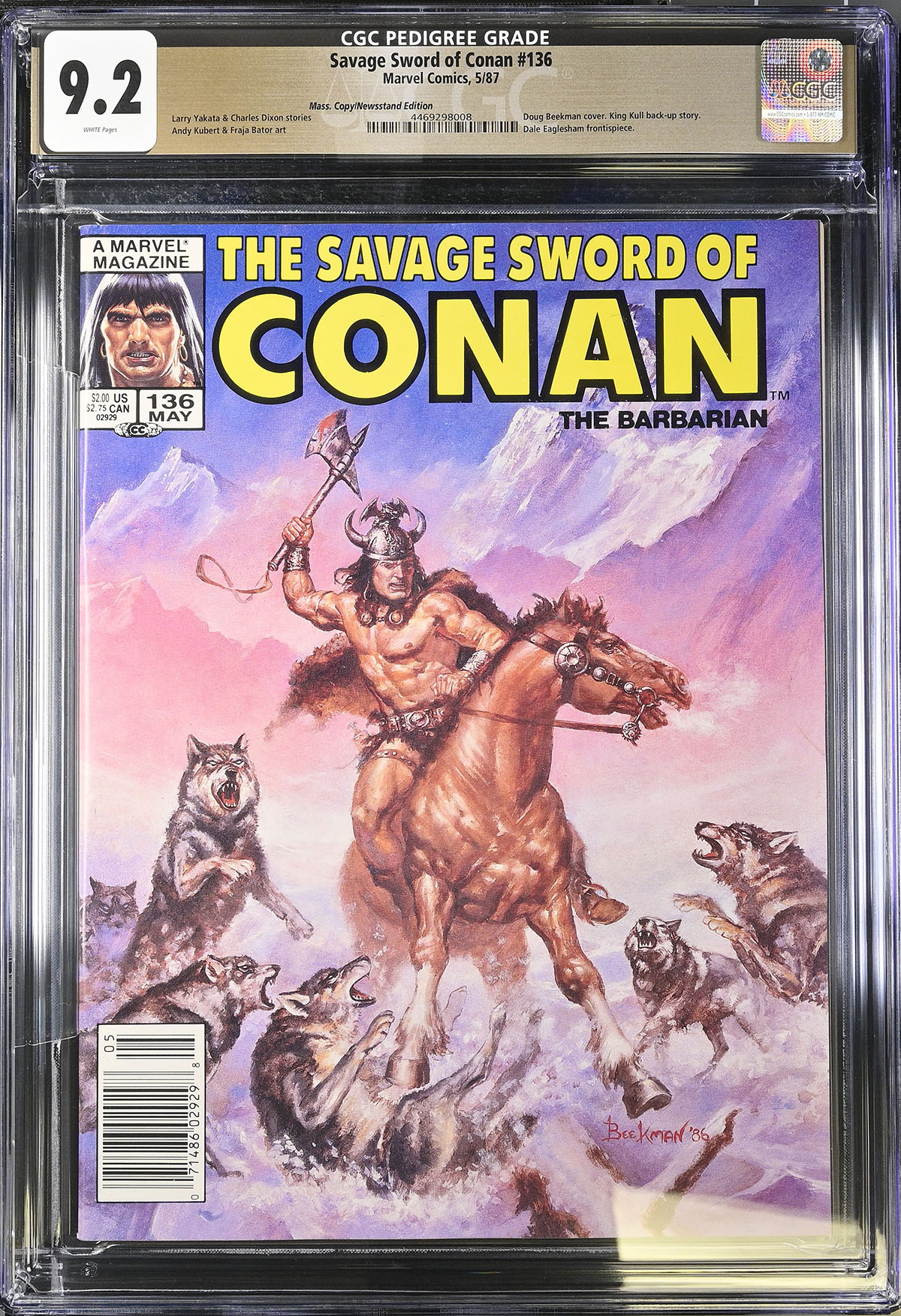 Savage Sword of Conan #136 CGC 9.2 w Mass. Copy
