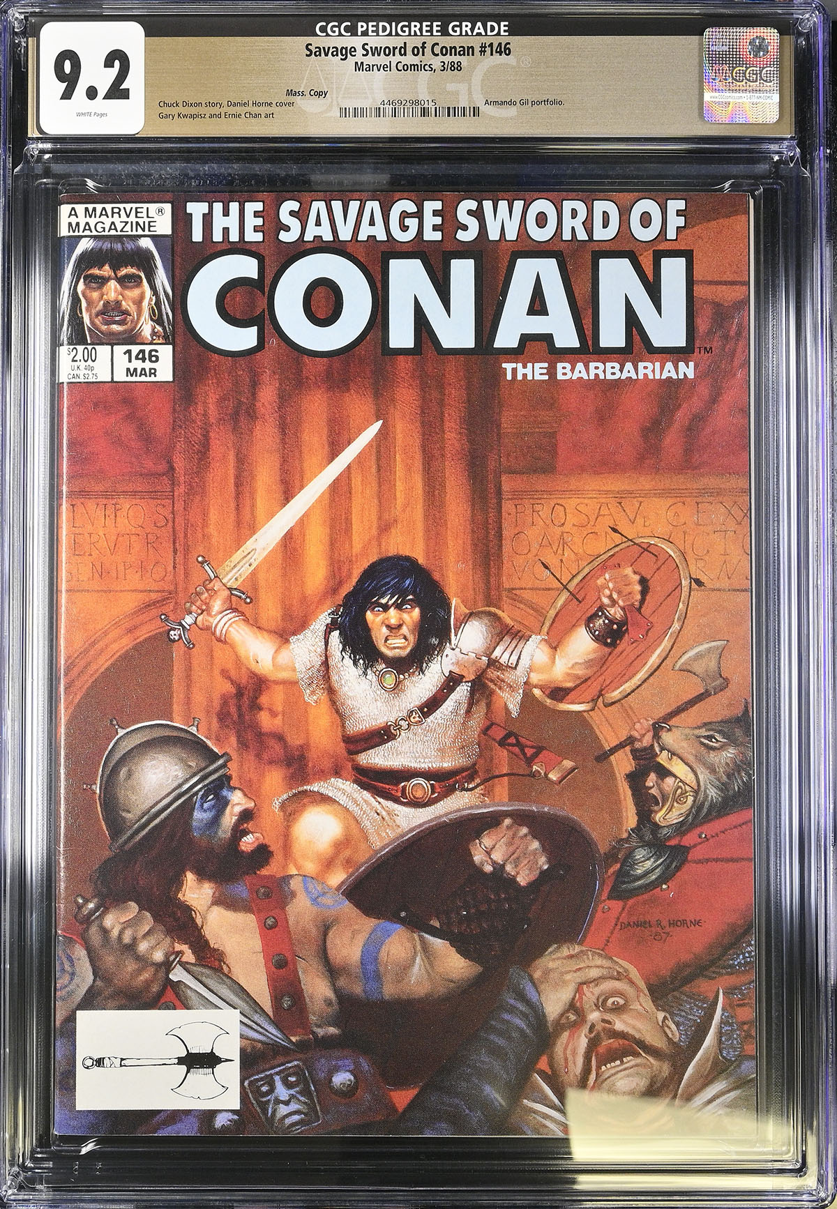 Savage Sword of Conan #146 CGC 9.2 w Mass. Copy
