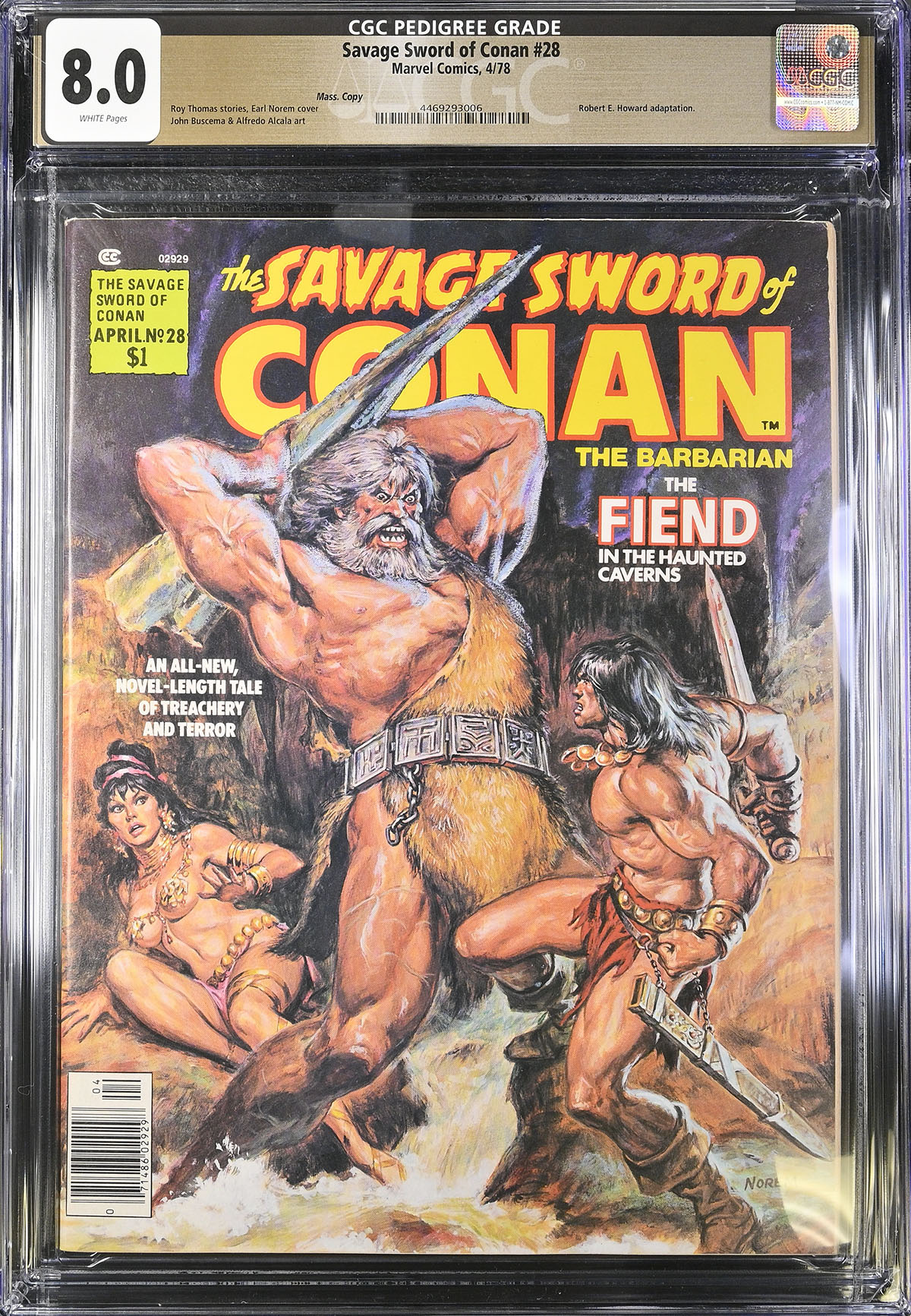 Savage Sword of Conan #28 CGC 8.0 w Mass. Copy