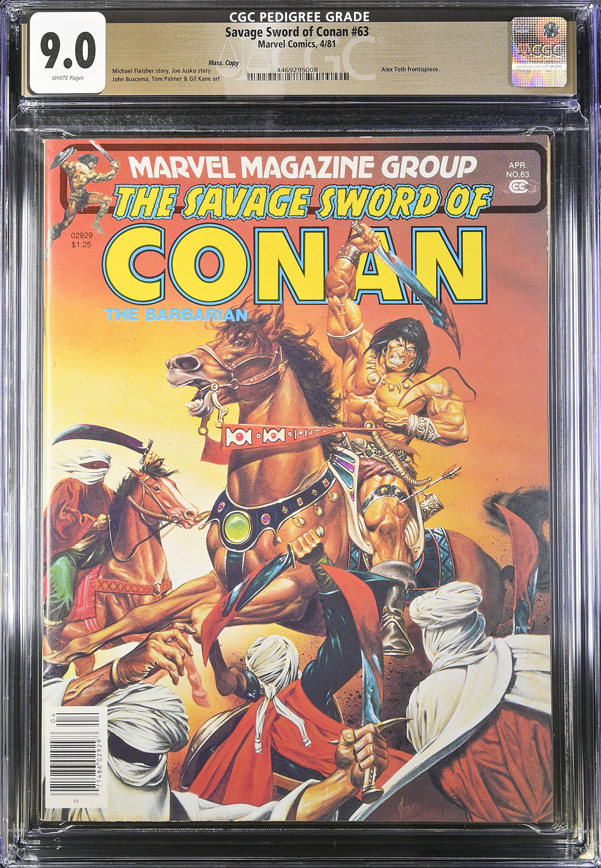 Savage Sword of Conan #63 CGC 9.0 w Mass. Copy