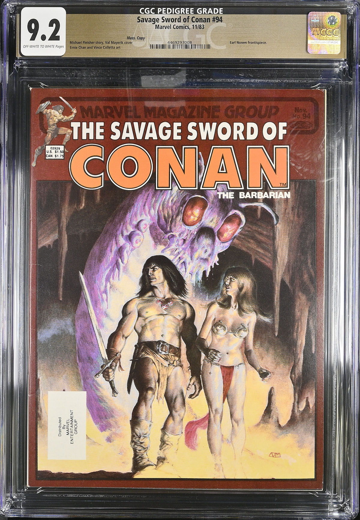 Savage Sword of Conan #94 CGC 9.2 ow/w Mass. Copy