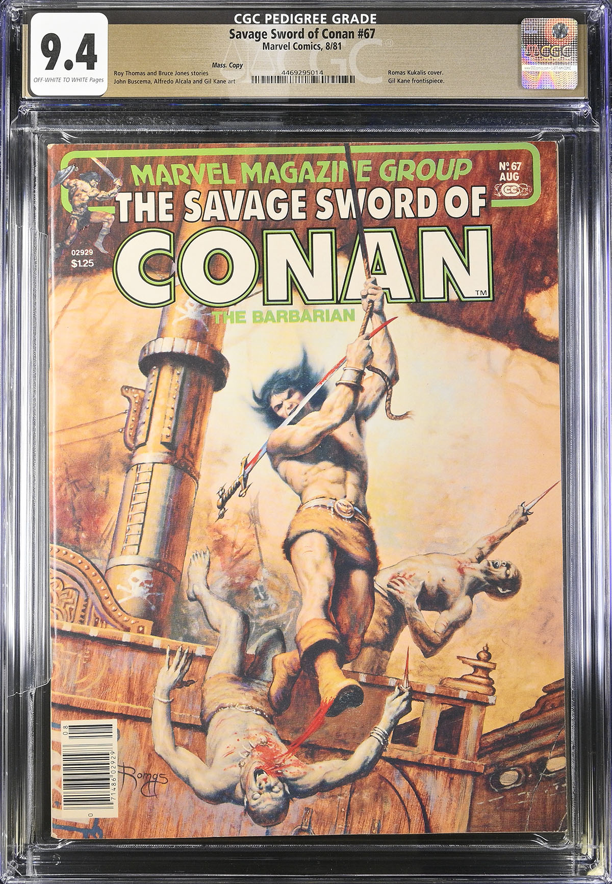 Savage Sword of Conan #67 CGC 9.4 w Mass. Copy