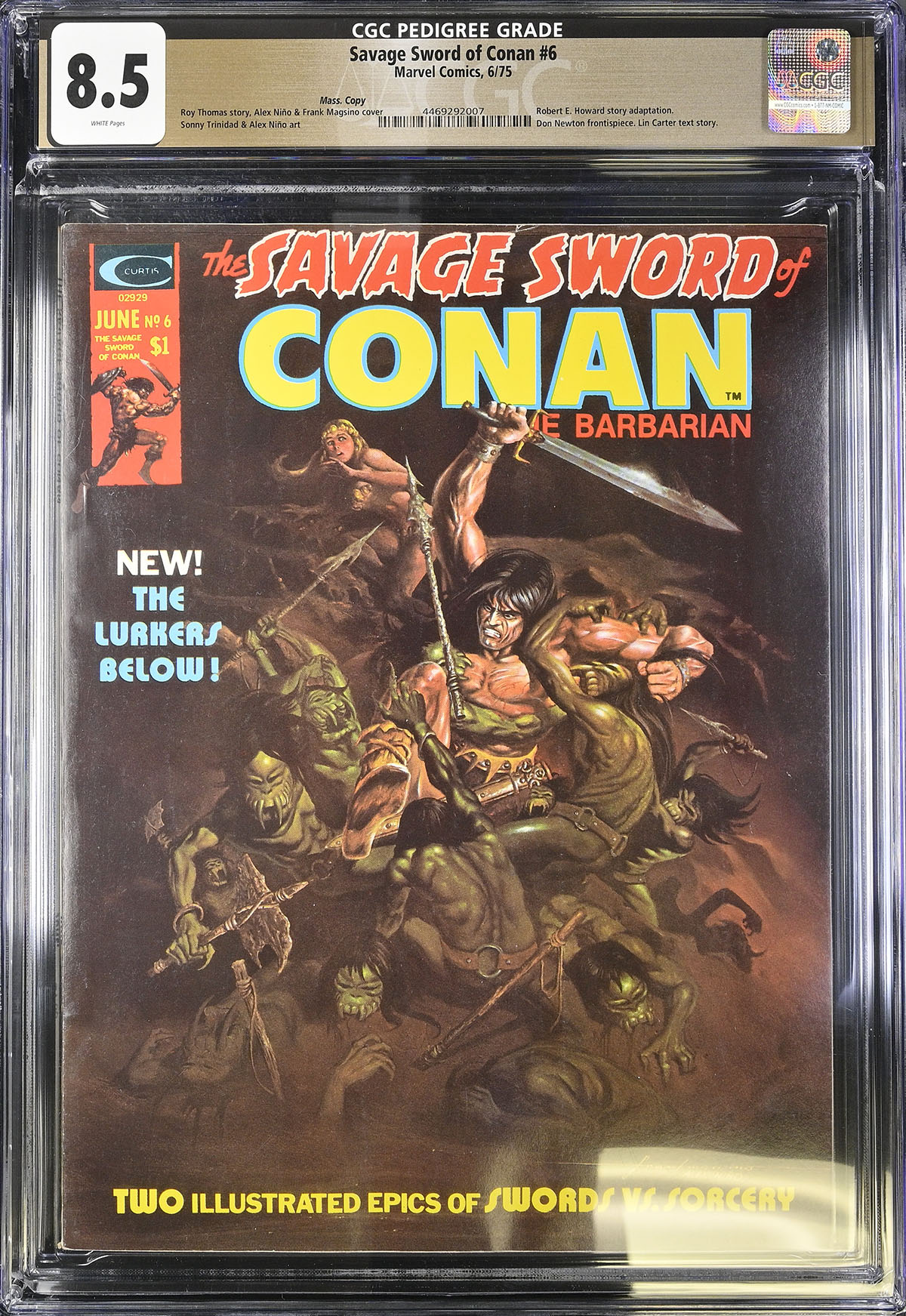 Savage Sword of Conan #6 CGC 8.5 w Mass. Copy