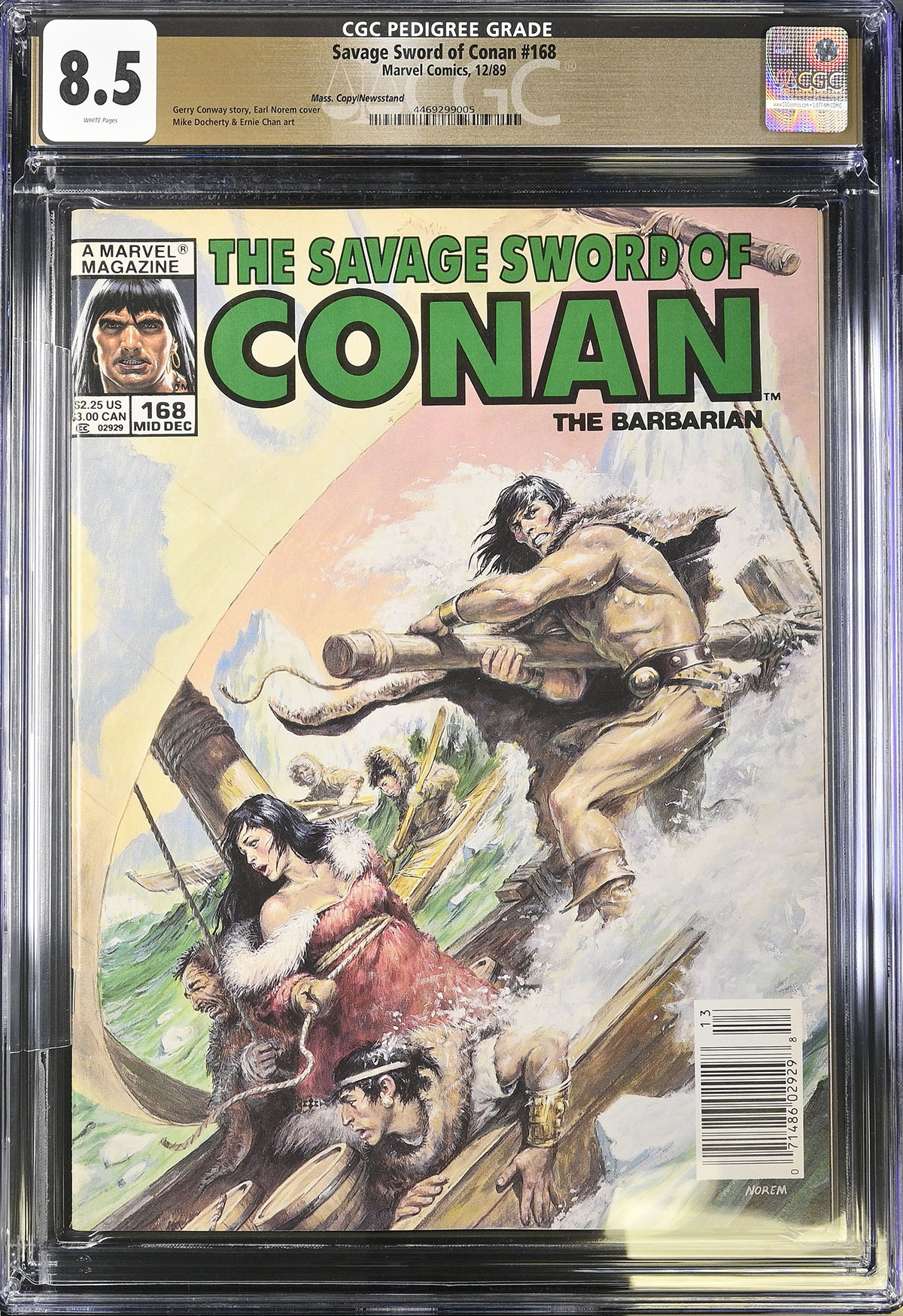 Savage Sword of Conan #168 CGC 8.5 w Mass. Copy