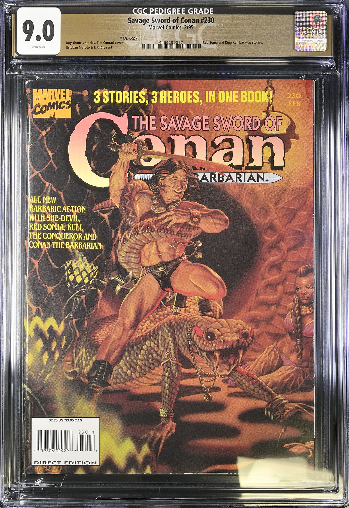 Savage Sword of Conan #230 CGC 9.0 w Mass. Copy