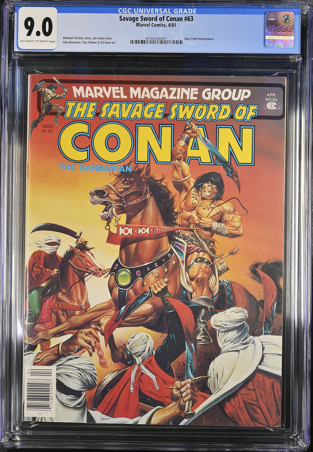 Savage Sword of Conan #63 CGC 9.0 ow/w