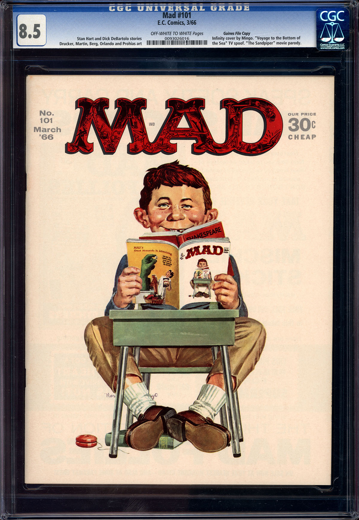 Mad #101 CGC 8.5 ow/w Gaines File Copy
