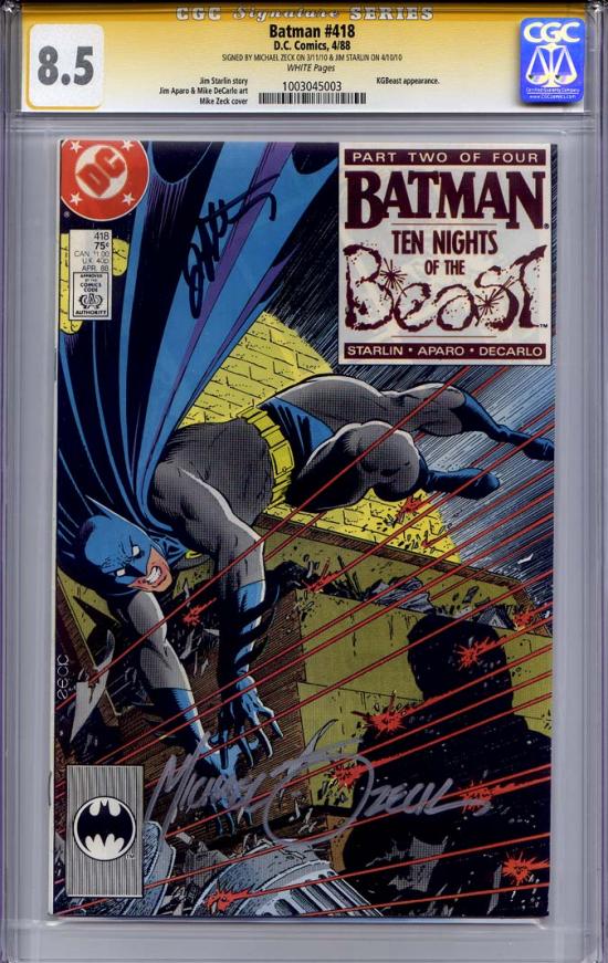 Batman #418 CGC 8.5 w CGC Signature SERIES