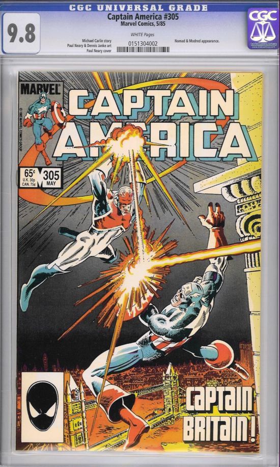 Captain America #305 CGC 9.8 w