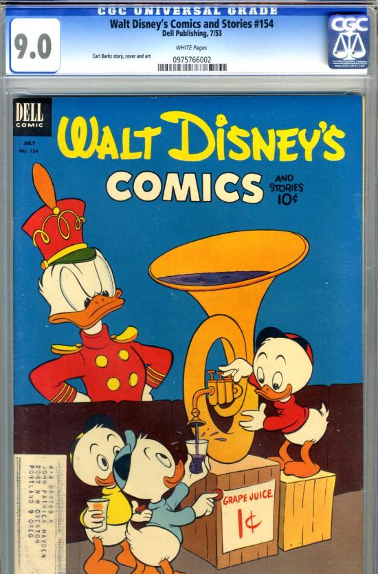 Walt Disney's Comics and Stories #154 CGC 9.0 w
