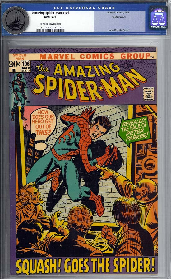 Amazing Spider-Man #106 CGC 9.4 ow/w Pacific Coast