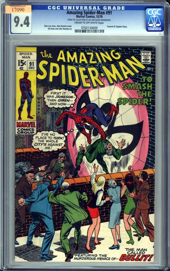 Amazing Spider-Man #91 CGC 9.4cr/ow