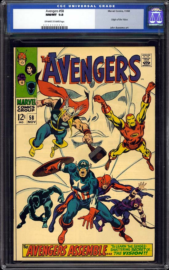 Avengers #58 CGC 9.8 ow/w