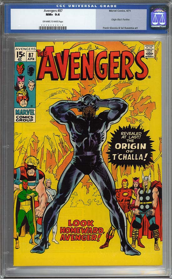 Avengers #87 CGC 9.6 ow/w