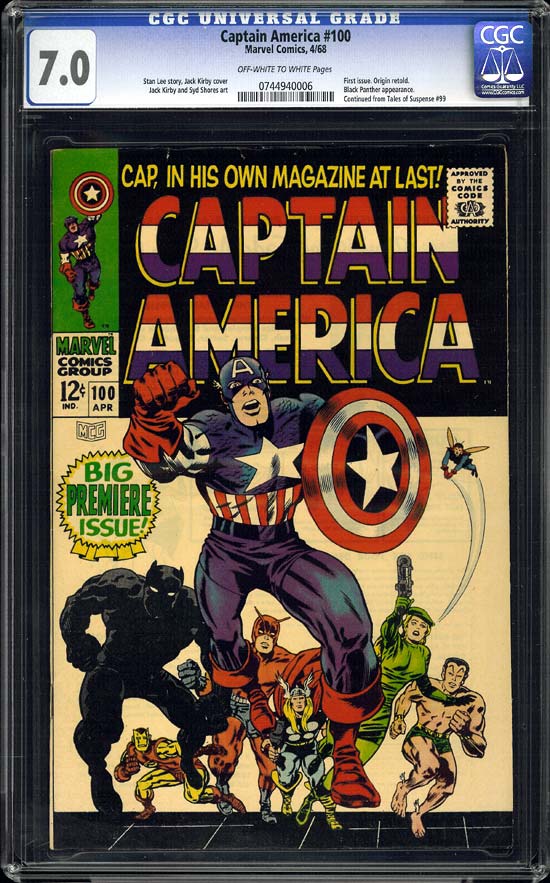 Captain America #100 CGC 7.0 ow/w